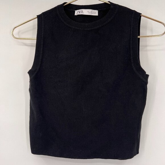 ZARA Cropped Black Tank - Picture 2 of 6